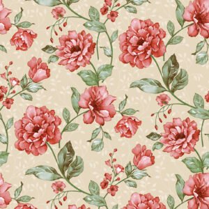 red floral wipe clean tablecloth