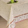 White flowers Wipe Clean PVC Vinyl Tablecloth