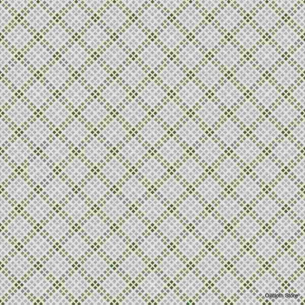 Stylish Green Lattice Wipe Clean Tablecloth – Modern and Practical