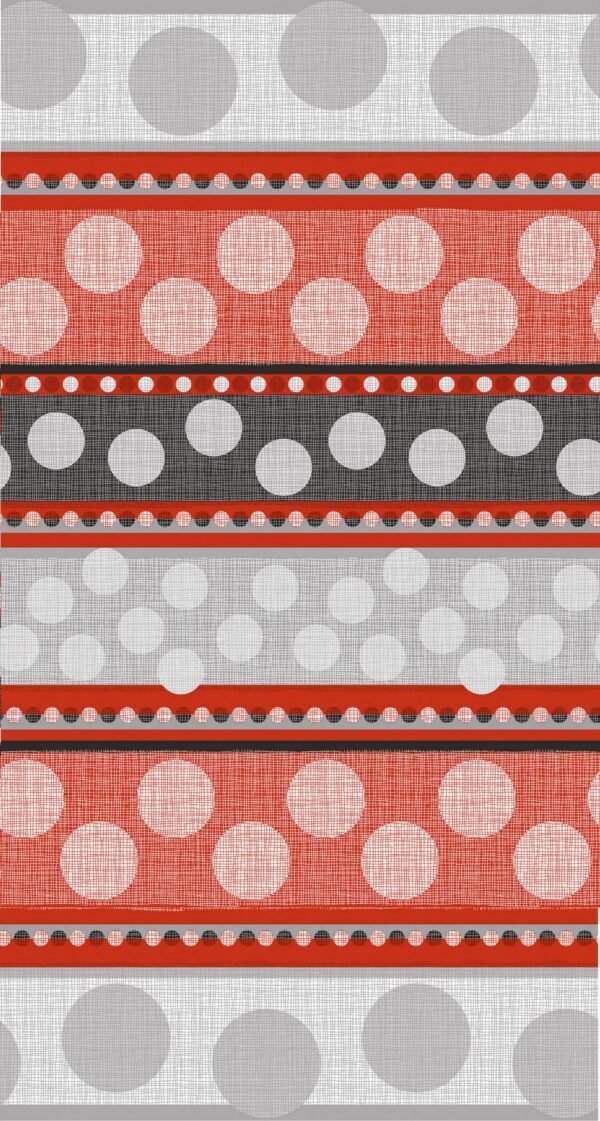 Red Grey Spot Wipe Clean Tablecloth PVC Vinyl Table cover Protector