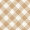 A wipe nclean tablecloth with a beige and white checked pattern