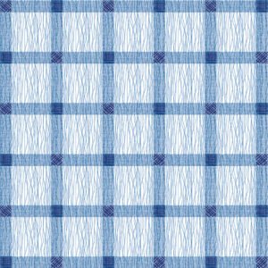 Blue and white checked wipe clean tablecloth with a crisscross pattern, ideal for dining tables and easy to maintain