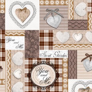 Alternative view of Brown Black Sweet Hearts Wipe Clean Tablecloth PVC Vinyl Table cover Protector