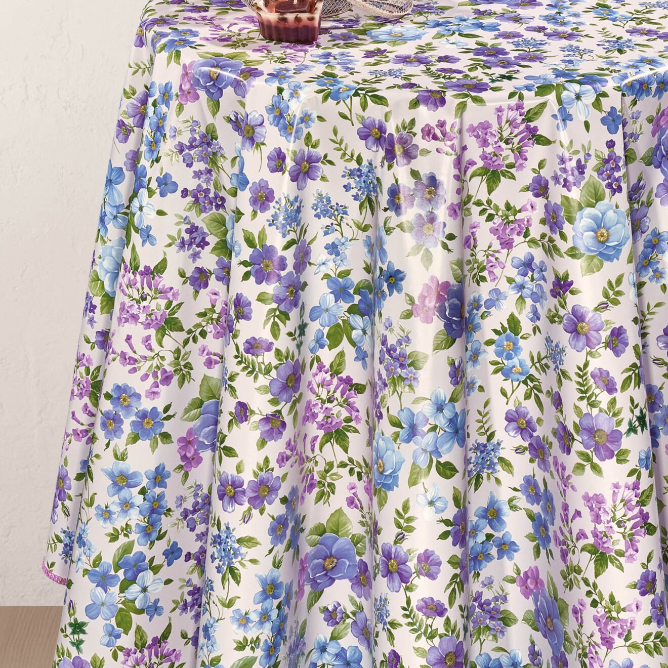 multi colour floral wipe clean tablecloth