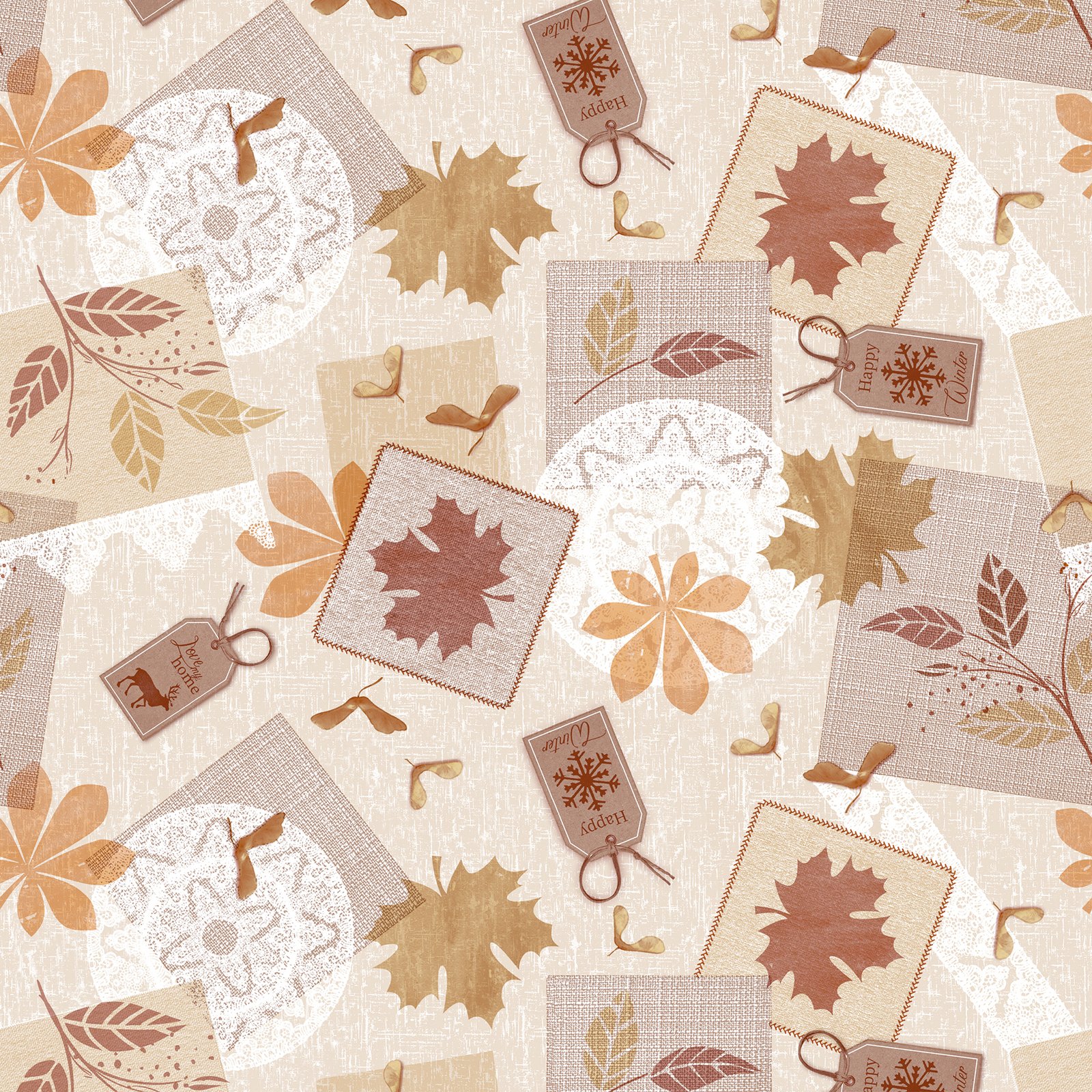 Brown Beige Maple Leaf Tablecloth