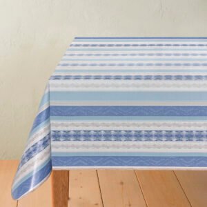Blue Stripes Wipe Clean Tablecloth