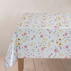 Pink Flower Wipe Clean Tablecloth