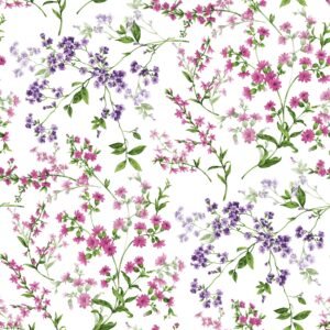 Pink Violet Floral Tablecloth